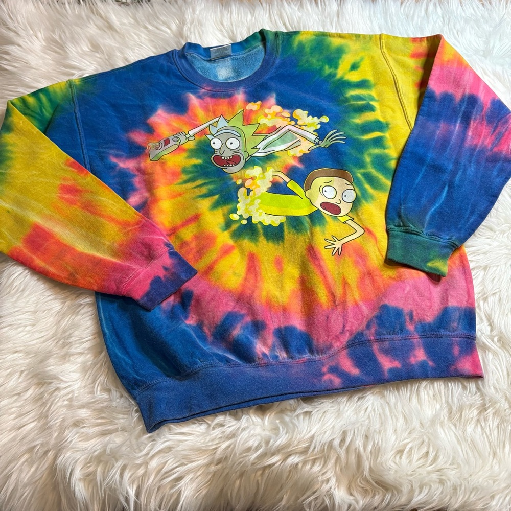 Tie Dye Rick and Morty Crewneck Sweatshirt